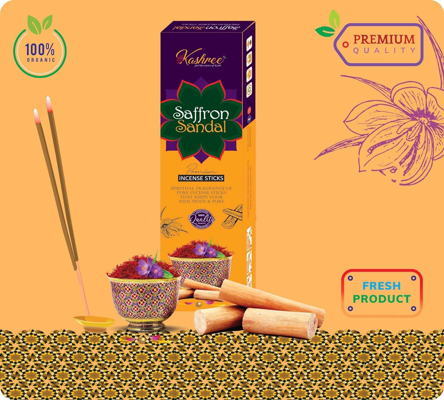 Saffron Sandal Incense