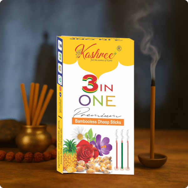 Kashree 3-in-1 Dhoop Stick – Rose, Benzoin (Loban) & Fancy Fragrance