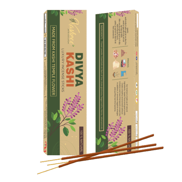Luxury Incense Sticks |Quality Products | Fragrances Tulsi | Offered at Kashi Temples Flowers | (120 Sticks) | Free Stand |