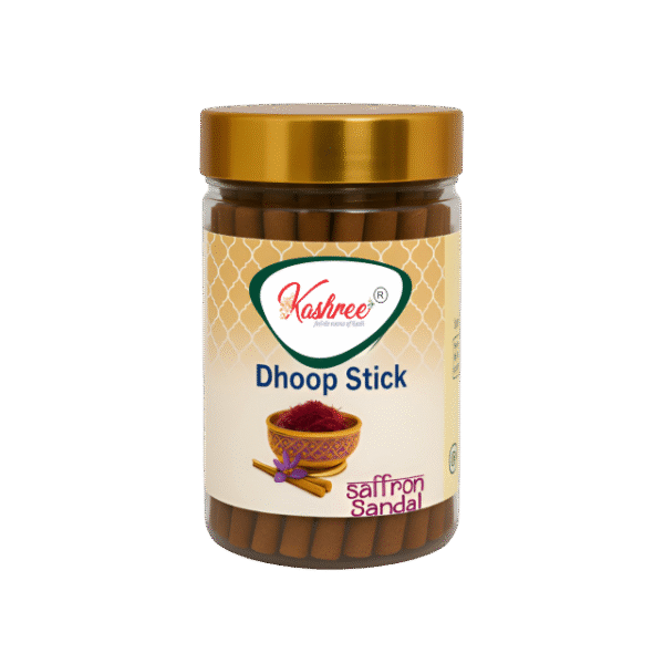 Premium Dhoop Sticks Saffron Sandal  Jar 200gms Charcoal Free Bambooless Natural & Long Lasting