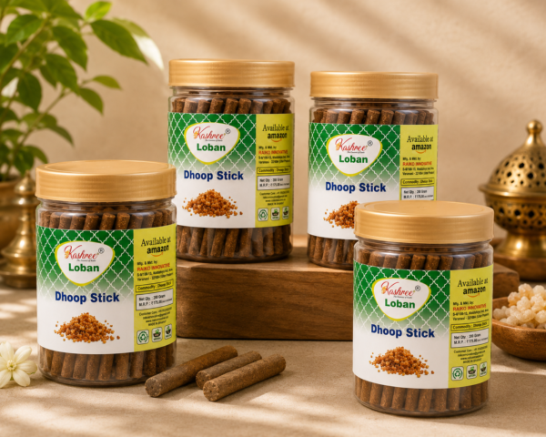 Kashree Loban (Benzoin) Dhoop Sticks – Rich Traditional Fragrance for Puja & Meditation 200 g