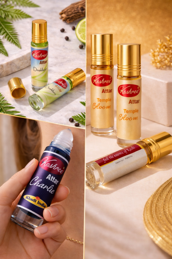 4 in 1 Roll On Attar Perfume Oil Gift Pack – Rose Super, Drakkarr, Charlie & Temple Flora | Long Lasting Alcohol Free Fragrance Set for Men & Women| 4 Pcs