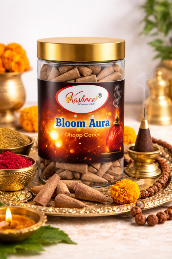 Kashree Bloom Aura Dhoop Cones | Long Lasting | 200 GM Jar Pack